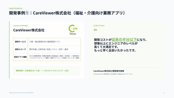 開発事例のページ